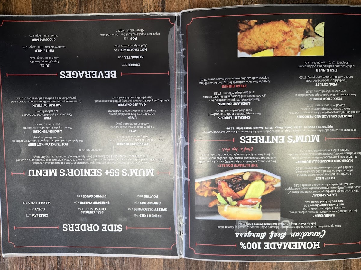 Mum's Family Restaurant Menu - Image 1