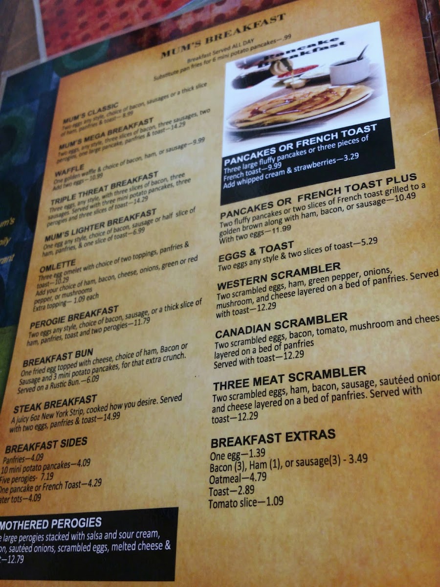 Mum's Family Restaurant Menu - Image 2