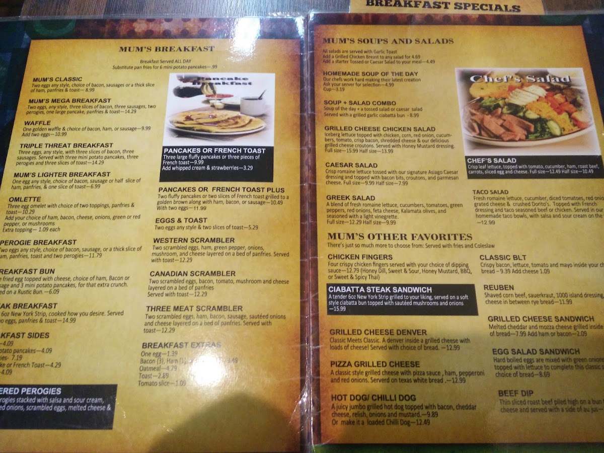 Mum's Family Restaurant Menu - Image 3